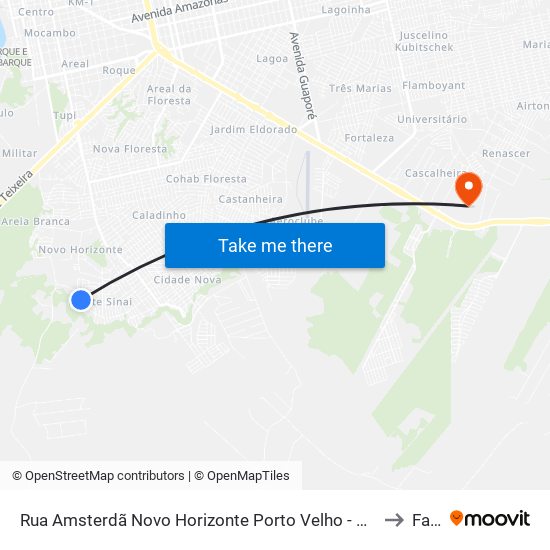 Rua Amsterdã Novo Horizonte Porto Velho - Ro Brasil to Faro map