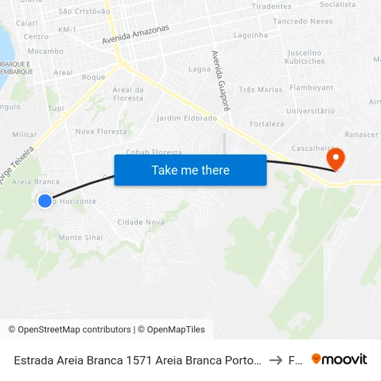 Estrada Areia Branca 1571 Areia Branca Porto Velho - Ro Brasil to Faro map
