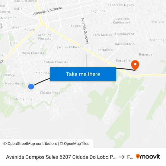 Avenida Campos Sales 6207 Cidade Do Lobo Porto Velho - Ro 76810-476 Brasil to Faro map