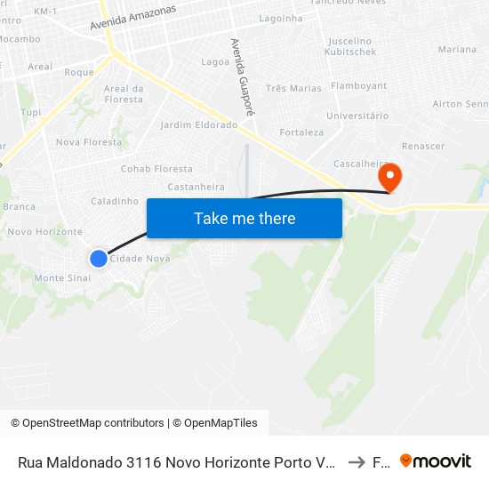 Rua Maldonado 3116 Novo Horizonte Porto Velho - Ro 76810-306 Brasil to Faro map