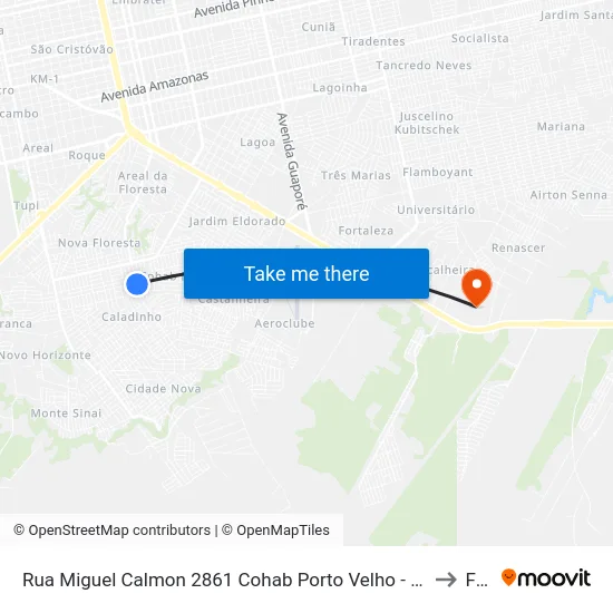 Rua Miguel Calmon 2861 Cohab Porto Velho - Ro 78911-306 Brasil to Faro map