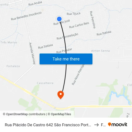 Rua Plácido De Castro 642 São Francisco Porto Velho - Ro 78919-290 Brasil to Faro map