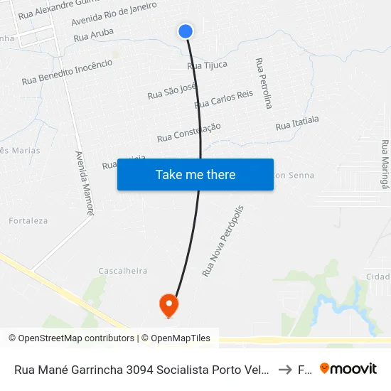 Rua Mané Garrincha 3094 Socialista Porto Velho - Ro 78910-057 Brasil to Faro map