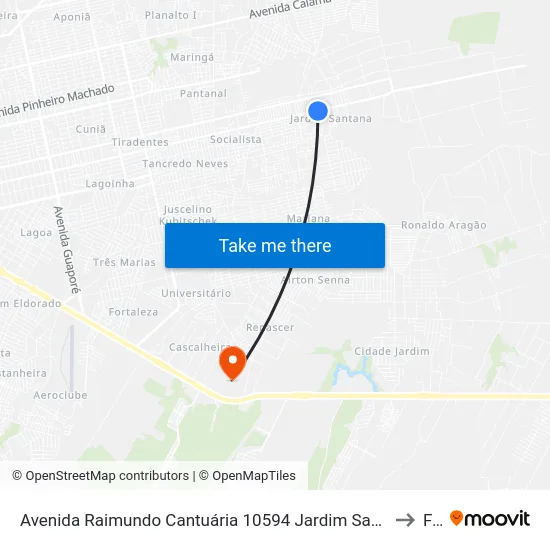 Avenida Raimundo Cantuária 10594 Jardim Santana Porto Velho - Ro 78910-790 Brasil to Faro map