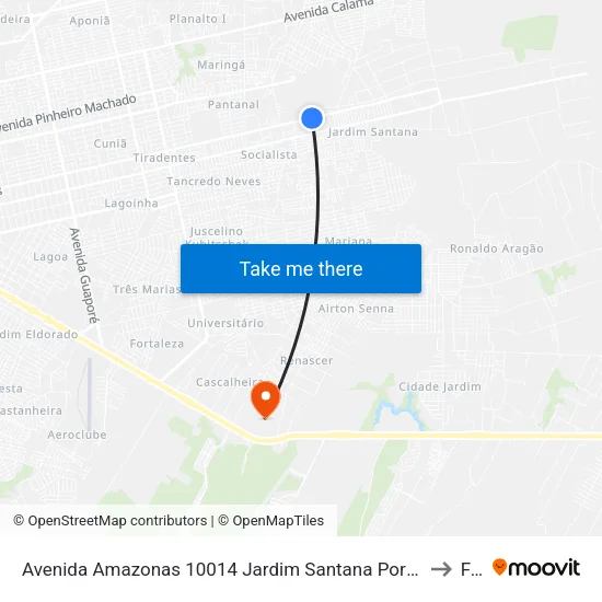 Avenida Amazonas 10014 Jardim Santana Porto Velho - Ro 78910-000 Brasil to Faro map