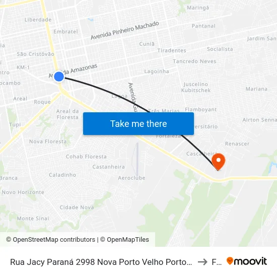 Rua Jacy Paraná 2998 Nova Porto Velho Porto Velho - Ro 78906-760 Brasil to Faro map