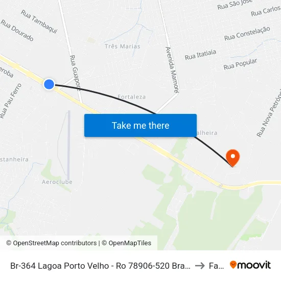 Br-364 Lagoa Porto Velho - Ro 78906-520 Brasil to Faro map