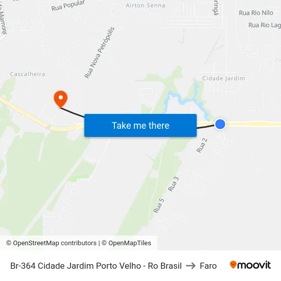 Br-364 Cidade Jardim Porto Velho - Ro Brasil to Faro map
