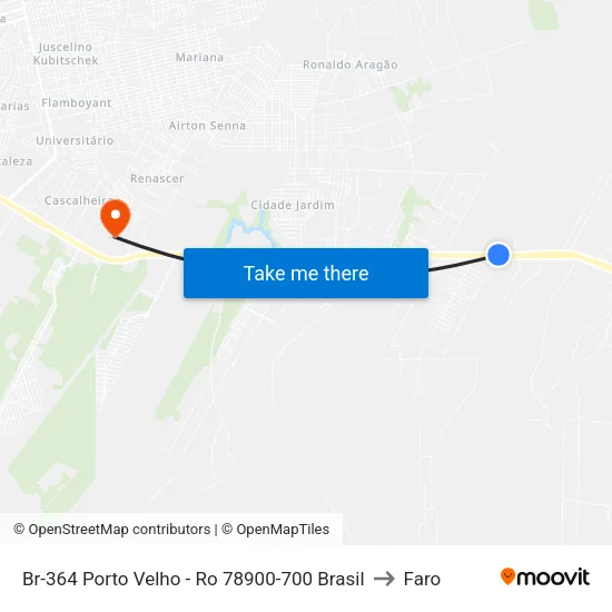 Br-364 Porto Velho - Ro 78900-700 Brasil to Faro map