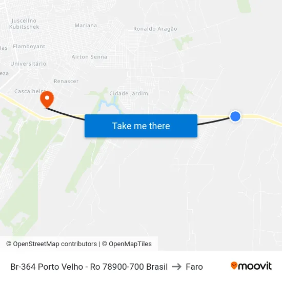 Br-364 Porto Velho - Ro 78900-700 Brasil to Faro map