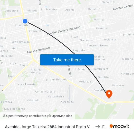 Avenida Jorge Teixeira 2654 Industrial Porto Velho - Ro 78905-160 Brasil to Faro map