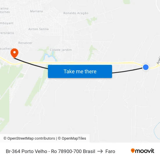 Br-364 Porto Velho - Ro 78900-700 Brasil to Faro map