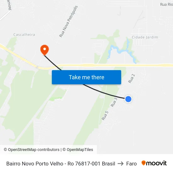 Bairro Novo Porto Velho - Ro 76817-001 Brasil to Faro map