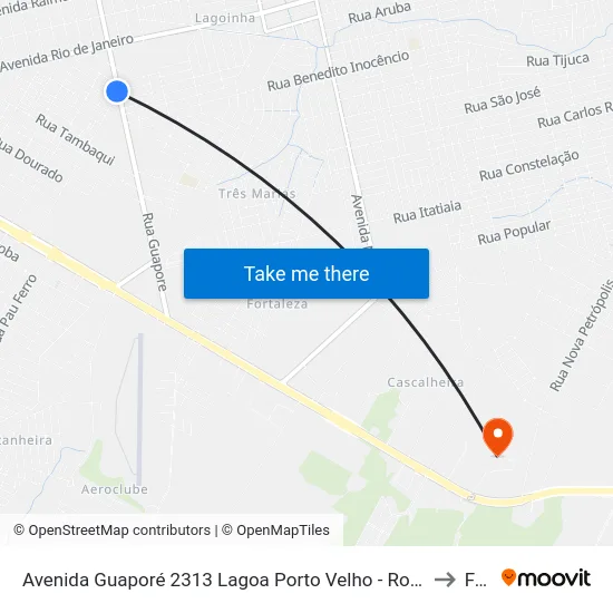 Avenida Guaporé 2313 Lagoa Porto Velho - Ro 78910-200 Brasil to Faro map