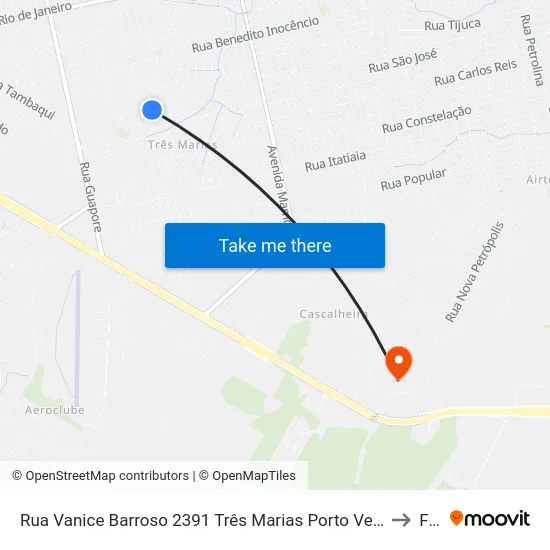 Rua Vanice Barroso 2391 Três Marias Porto Velho - Ro 78918-120 Brasil to Faro map