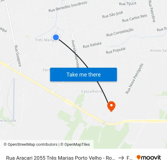 Rua Aracari 2055 Três Marias Porto Velho - Ro 76812-480 Brasil to Faro map