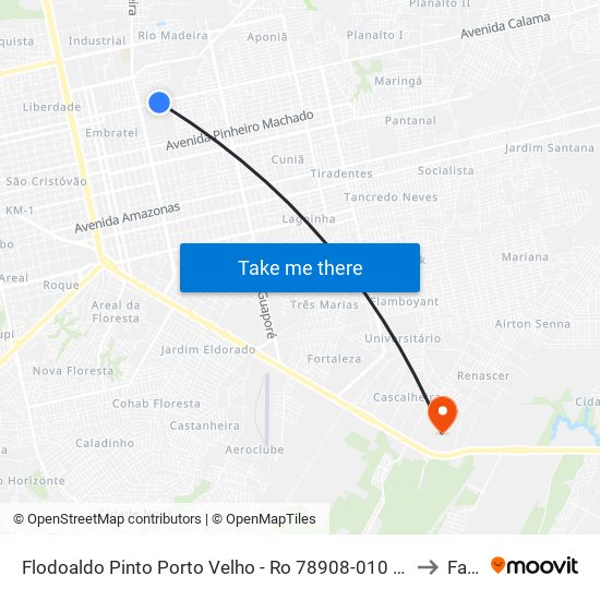 Flodoaldo Pinto Porto Velho - Ro 78908-010 Brasil to Faro map