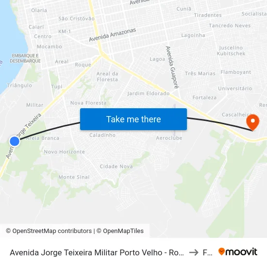 Avenida Jorge Teixeira Militar Porto Velho - Rondônia 76815 Brasil to Faro map
