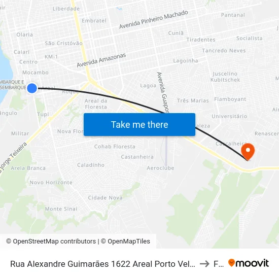 Rua Alexandre Guimarães 1622 Areal Porto Velho - Rondônia 76804-295 Brasil to Faro map