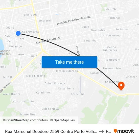 Rua Marechal Deodoro 2569 Centro Porto Velho - Ro 76801-106 Brasil to Faro map