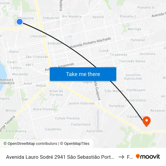 Avenida Lauro Sodré 2941 São Sebastião Porto Velho - Ro 76801-626 Brasil to Faro map