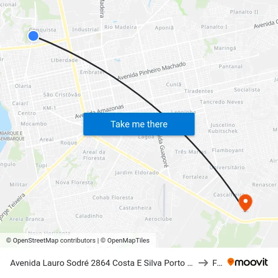 Avenida Lauro Sodré 2864 Costa E Silva Porto Velho - Ro 78903-711 Brasil to Faro map