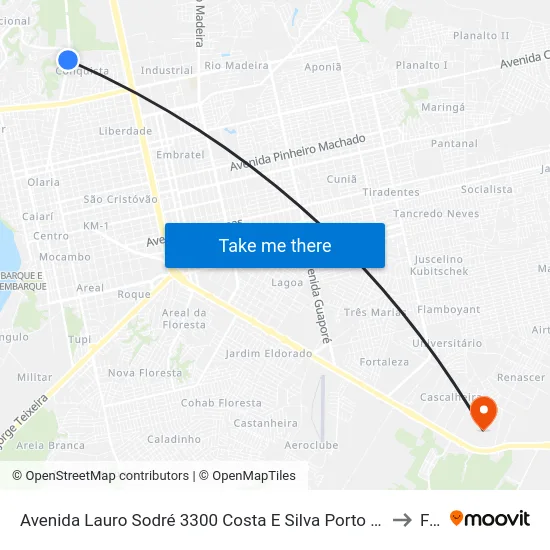 Avenida Lauro Sodré 3300 Costa E Silva Porto Velho - Ro 78903-711 Brasil to Faro map