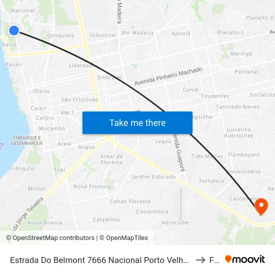 Estrada Do Belmont 7666 Nacional Porto Velho - Ro 78903-400 Brasil to Faro map