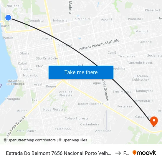 Estrada Do Belmont 7656 Nacional Porto Velho - Ro 78903-400 Brasil to Faro map