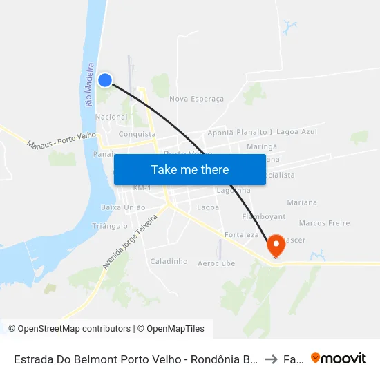 Estrada Do Belmont Porto Velho - Rondônia Brasil to Faro map