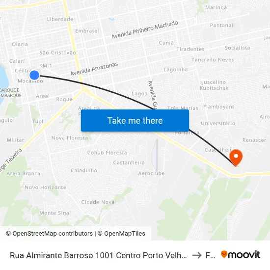 Rua Almirante Barroso 1001 Centro Porto Velho - Ro 78916-020 Brasil to Faro map
