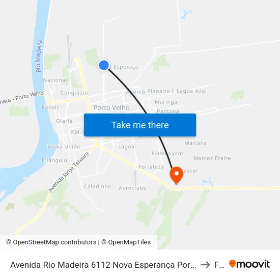 Avenida Rio Madeira 6112 Nova Esperança Porto Velho - Ro 78905-450 Brasil to Faro map