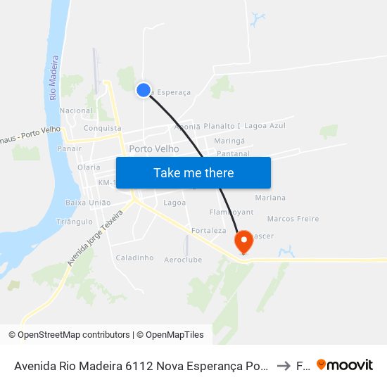 Avenida Rio Madeira 6112 Nova Esperança Porto Velho - Ro 78905-450 Brasil to Faro map