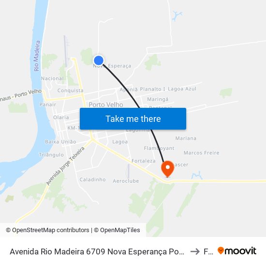 Avenida Rio Madeira 6709 Nova Esperança Porto Velho - Ro 78905-450 Brasil to Faro map