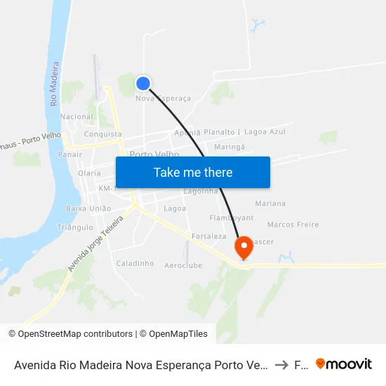 Avenida Rio Madeira Nova Esperança Porto Velho - Ro 78905-450 Brasil to Faro map