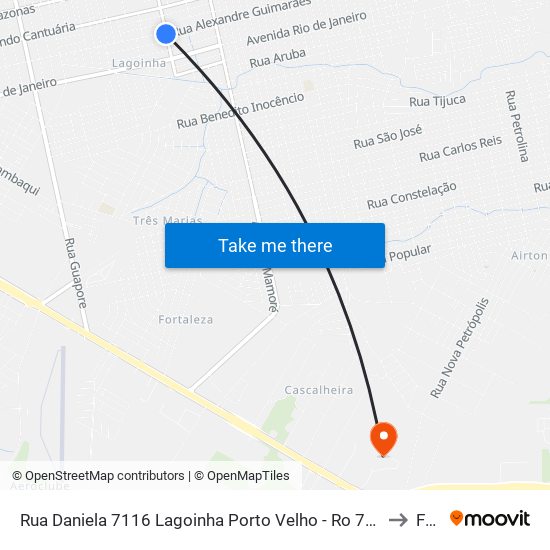 Rua Daniela 7116 Lagoinha Porto Velho - Ro 78910-100 Brasil to Faro map