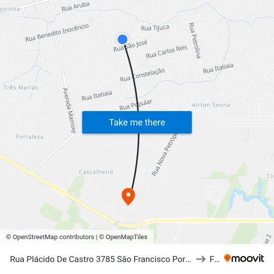 Rua Plácido De Castro 3785 São Francisco Porto Velho - Ro 78919-290 Brasil to Faro map