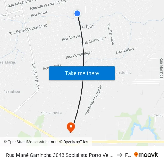 Rua Mané Garrincha 3043 Socialista Porto Velho - Ro 78910-057 Brasil to Faro map