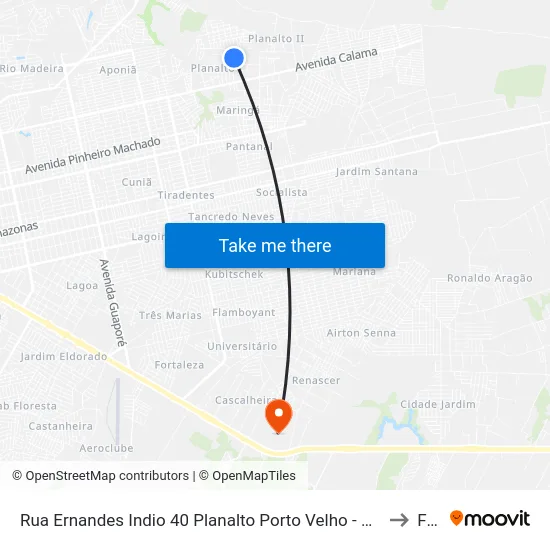 Rua Ernandes Indio 40 Planalto Porto Velho - Ro 78908-242 Brasil to Faro map