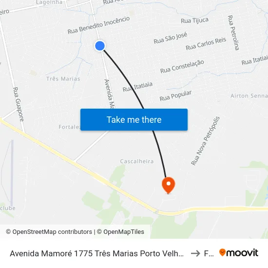 Avenida Mamoré 1775 Três Marias Porto Velho - Ro 78918-340 Brasil to Faro map