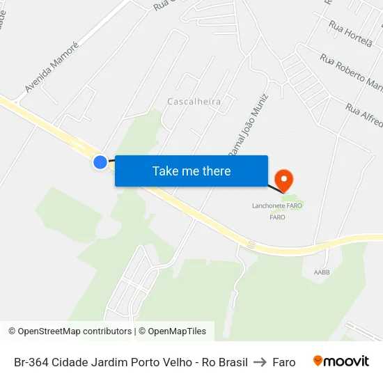 Br-364 Cidade Jardim Porto Velho - Ro Brasil to Faro map