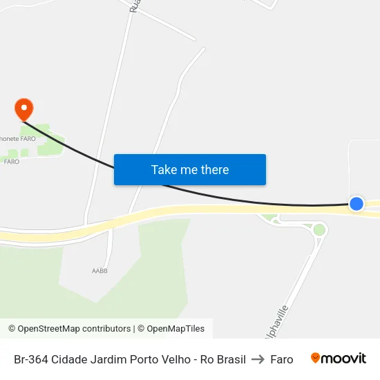 Br-364 Cidade Jardim Porto Velho - Ro Brasil to Faro map