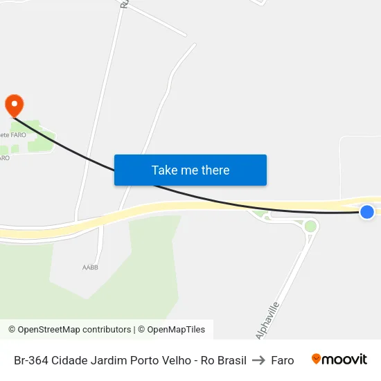 Br-364 Cidade Jardim Porto Velho - Ro Brasil to Faro map