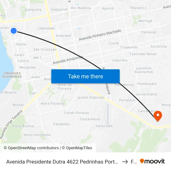 Avenida Presidente Dutra 4622 Pedrinhas Porto Velho - Ro 78903-032 Brasil to Faro map