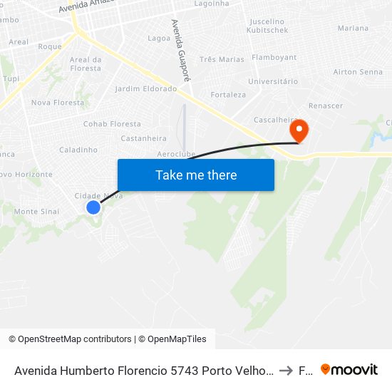 Avenida Humberto Florencio 5743 Porto Velho - Rondônia 76810 Brasil to Faro map