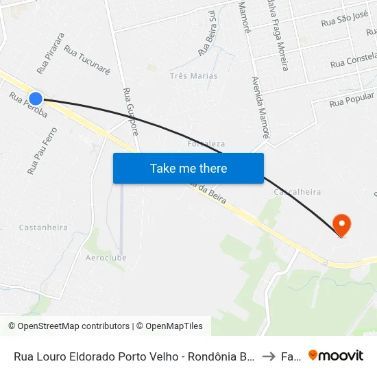 Rua Louro Eldorado Porto Velho - Rondônia Brasil to Faro map