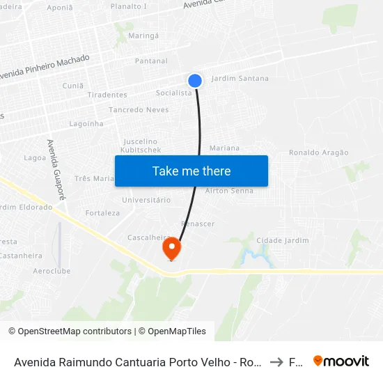 Avenida Raimundo Cantuaria Porto Velho - Rondônia Brasil to Faro map