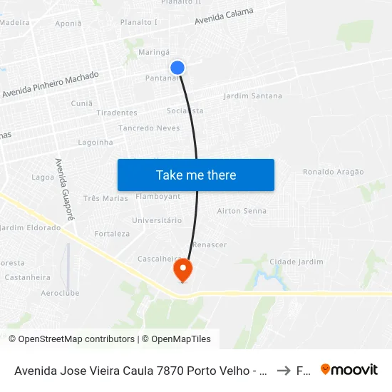 Avenida Jose Vieira Caula 7870 Porto Velho - Rondônia Brasil to Faro map