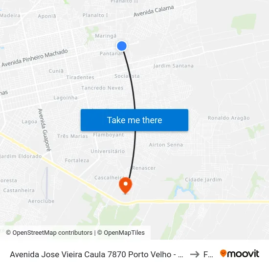 Avenida Jose Vieira Caula 7870 Porto Velho - Rondônia Brasil to Faro map