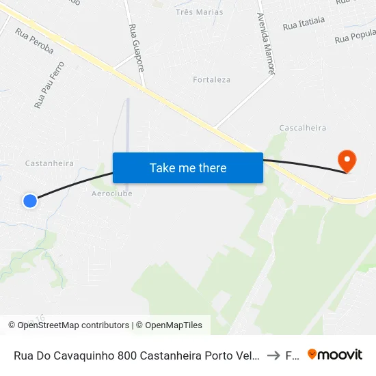 Rua Do Cavaquinho 800 Castanheira Porto Velho - Rondônia Brasil to Faro map